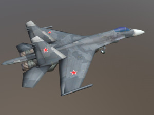 aircraft su-27 blue 3D Model