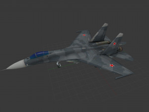 aircraft su-27 blue 3D 模型