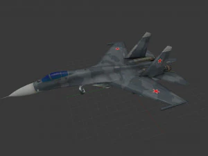aircraft su-27 blue 3D Model