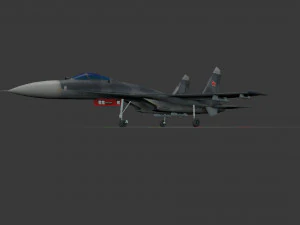 aircraft su-27 blue 3D Model