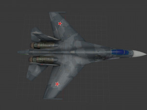 aircraft su-27 blue 3D 模型