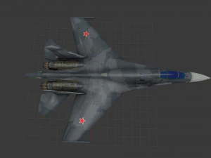 aircraft su-27 blue 3D Model