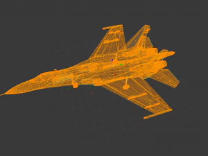 aircraft su-27 blue 3D Model