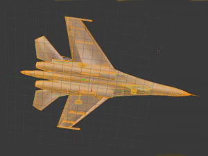 aircraft su-27 blue 3D Model