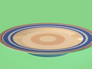 plate with soup 3D Model