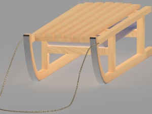sanki drewniane wooden sledge obj fbx max 3D 모델