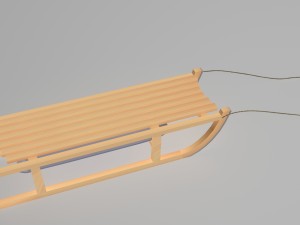 sanki drewniane wooden sledge obj fbx max 3D 模型
