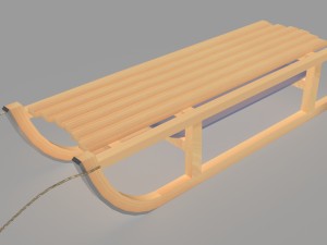 sanki drewniane wooden sledge obj fbx max 3D 模型
