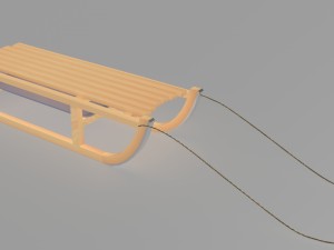 sanki drewniane wooden sledge obj fbx max 3D 模型