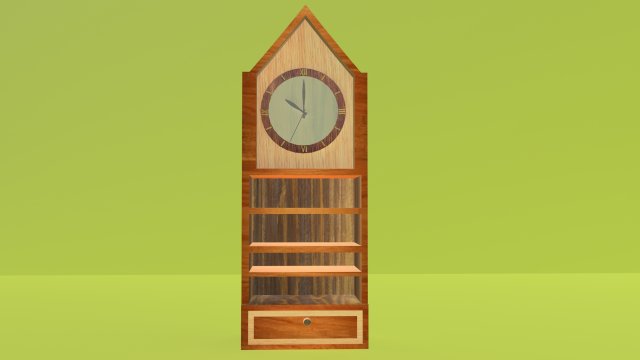 old wooden clock obj fbx max 3D Model .c4d .max .obj .3ds .fbx .stl .blend 