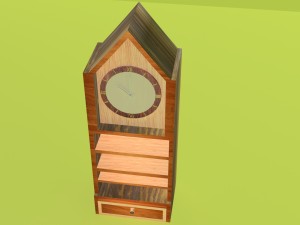 old wooden clock obj fbx max 3D Model