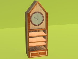 old wooden clock obj fbx max 3D Model