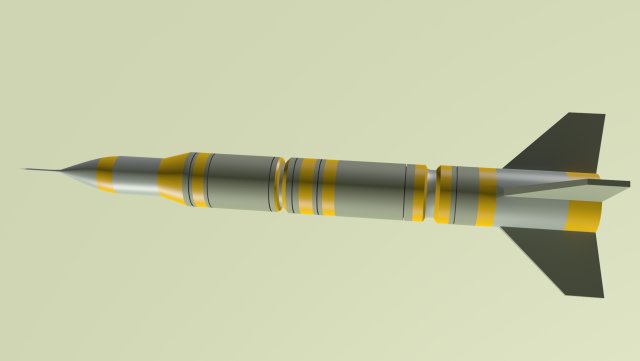 ballistic rocket obj fbx max Model 3D .c4d .max .obj .3ds .fbx .stl .blend 