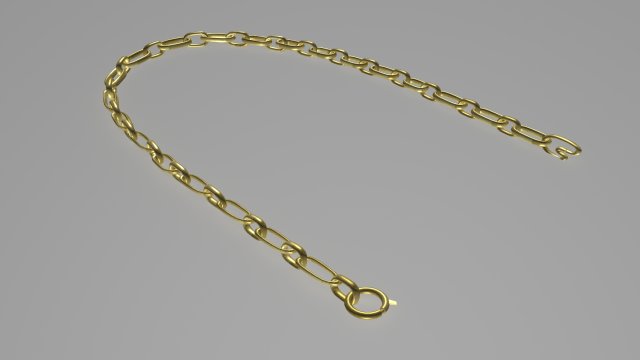 golden neckchain 3D Model .c4d .max .obj .3ds .fbx .stl .blend 