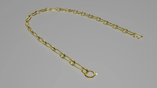 golden neckchain 3D Model .c4d .max .obj .3ds .fbx .stl .blend 