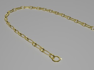golden neckchain 3D 모델