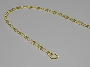 金色颈链 3D 模型