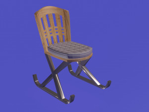 x-legs woden modern chair 3D Model