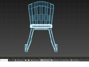 x-legs woden modern chair 3D Model