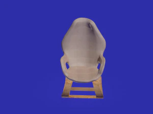 アームホール木と綿のアームチェア 3Dモデル