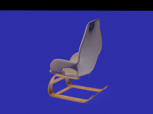 armwholes wooden and cotton armchair 3D Model