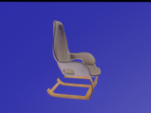 armwholes wooden and cotton armchair 3D Model