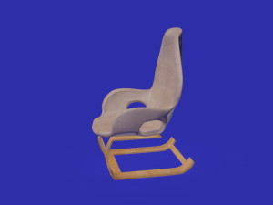 armwholes wooden and cotton armchair 3D Model