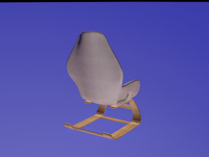 armwholes wooden and cotton armchair 3D Model