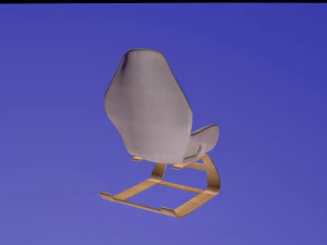 armwholes wooden and cotton armchair 3D Model