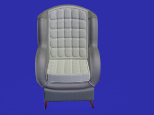 dark grey and white cotton armchair 3D Модель