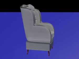 poltrona de algod&atilde;o cinza escuro e branco Modelo 3D