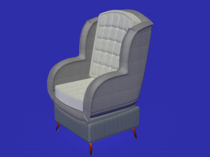 dark grey and white cotton armchair 3D Модель