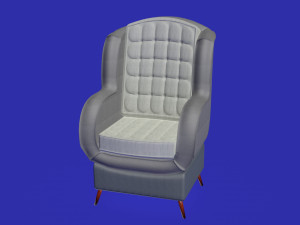 dark grey and white cotton armchair 3D Модель