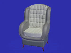 poltrona de algod&atilde;o cinza escuro e branco Modelo 3D