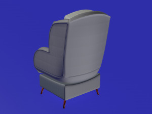 dark grey and white cotton armchair 3D Модель