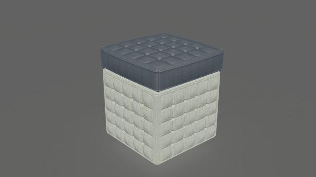 dark grey and white little pouf 3D Модель .c4d .max .obj .3ds .fbx .stl .blend