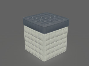 dark grey and white little pouf 3D 모델