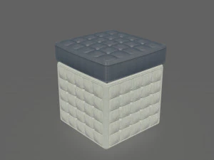 pufe cinza escuro e branco Modelo 3D