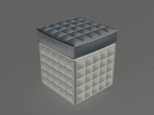 pufe cinza escuro e branco Modelo 3D