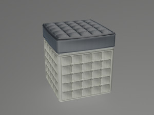 dark grey and white little pouf 3D Модель