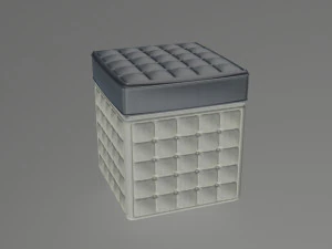 pufe cinza escuro e branco Modelo 3D