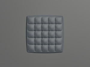 dark grey and white little pouf 3D Модель