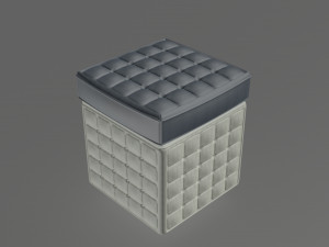 dark grey and white little pouf 3D Модель