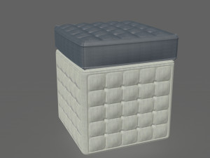 dark grey and white little pouf 3D Модель