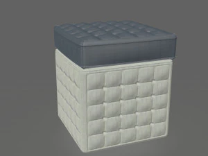 pufe cinza escuro e branco Modelo 3D