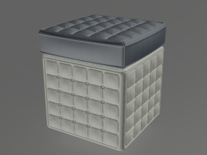 dark grey and white little pouf 3D Модель
