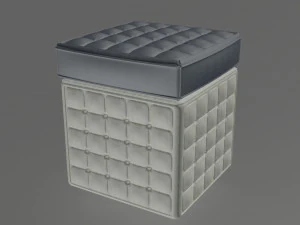 pufe cinza escuro e branco Modelo 3D