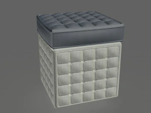 pufe cinza escuro e branco Modelo 3D