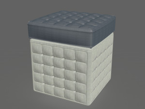 dark grey and white little pouf 3D Модель