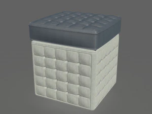 pufe cinza escuro e branco Modelo 3D